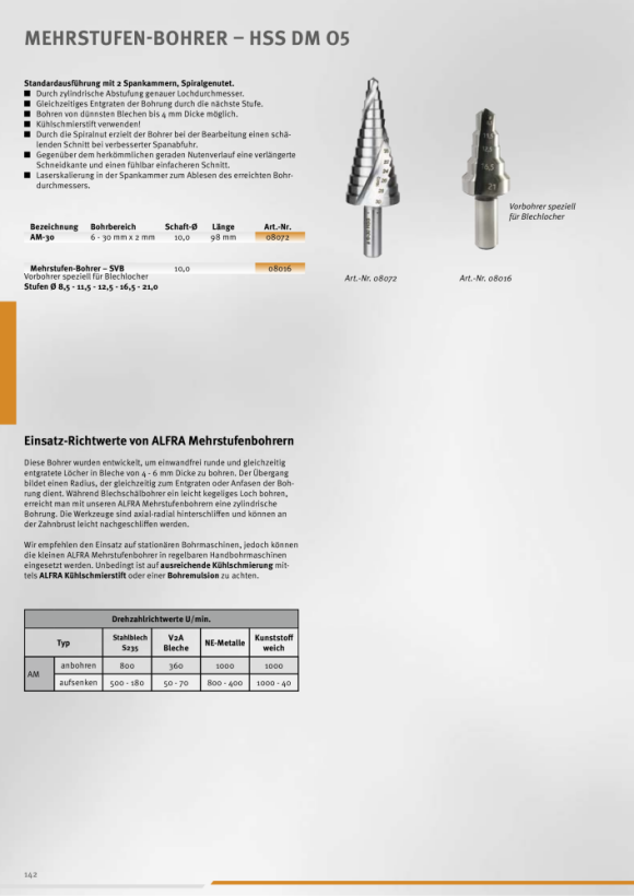 ALFRA HSS meerstapsboor type AMS 30 08072