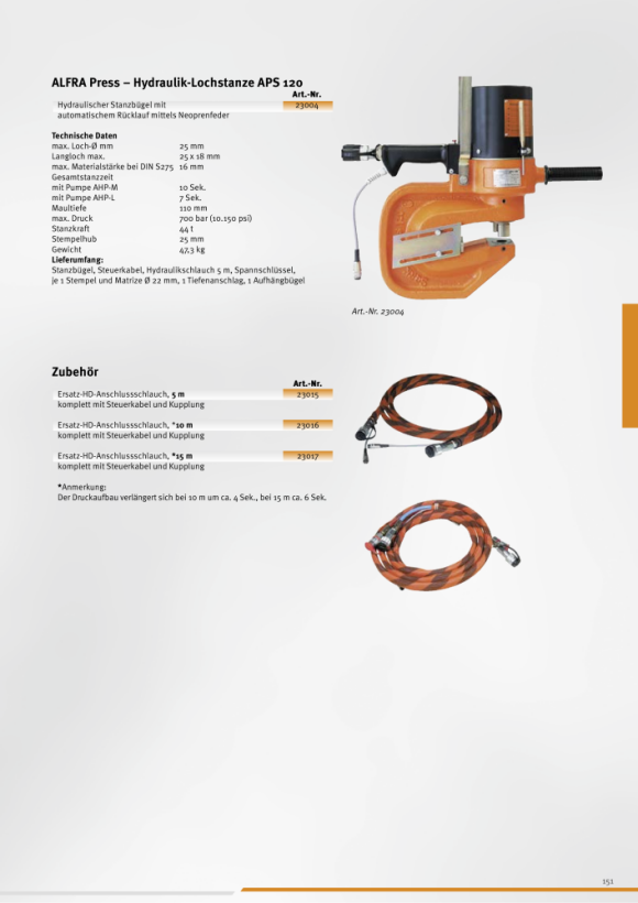 ALFRA Hydraulische slangenpakket 5 meter 23015