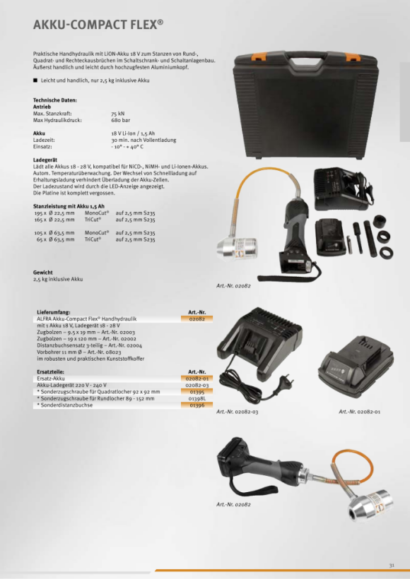 ALFRA Reserve accu Li-Ion 1,5Ah 18V voor Akku-Compact Flex 02082-01