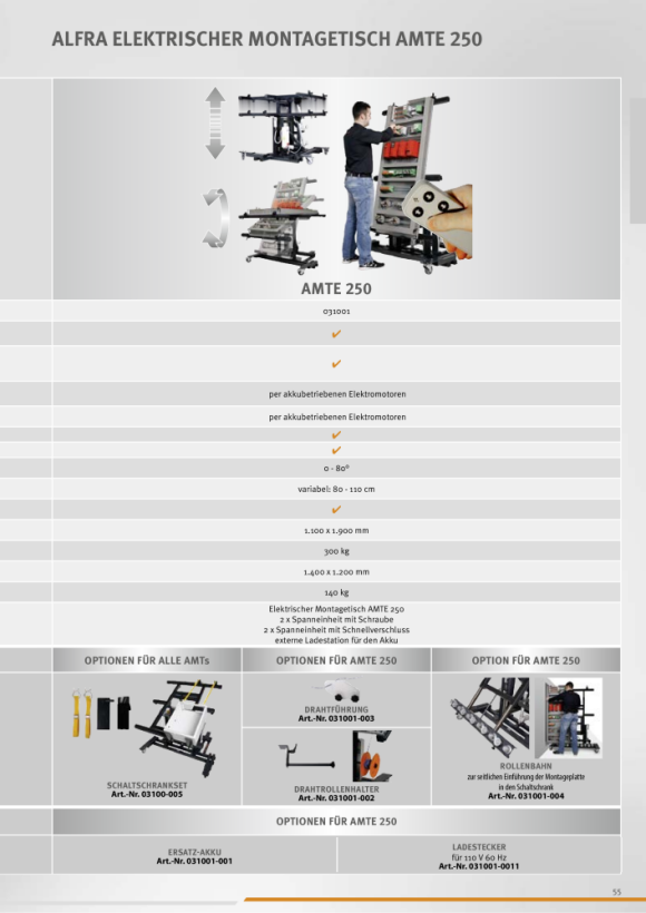 ALFRA AMT 150 montagetafel voor montageplaten 03100