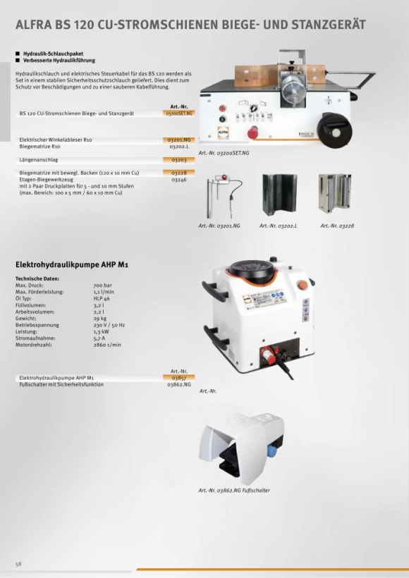 ALFRA Etagen-Biegewerkzeug mit 2 Paar Druckplatten für 5 und 10 mm Stufen 03246