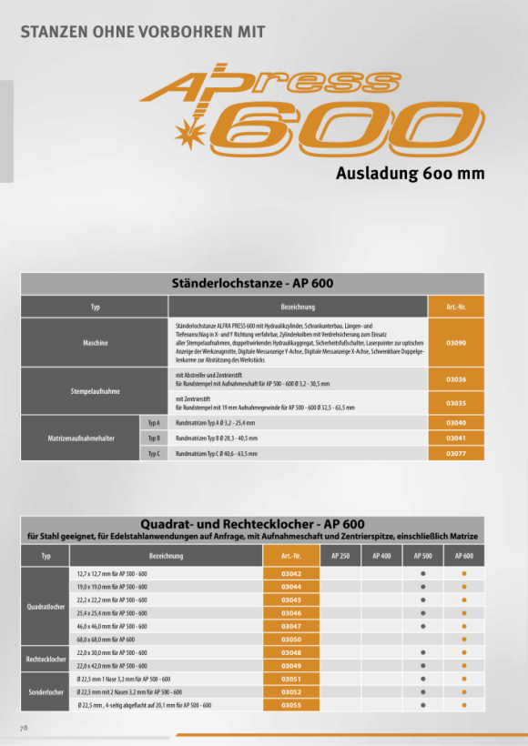 ALFRA Matrijs Ø 50,5 mm voor AP 500/600/800 03168