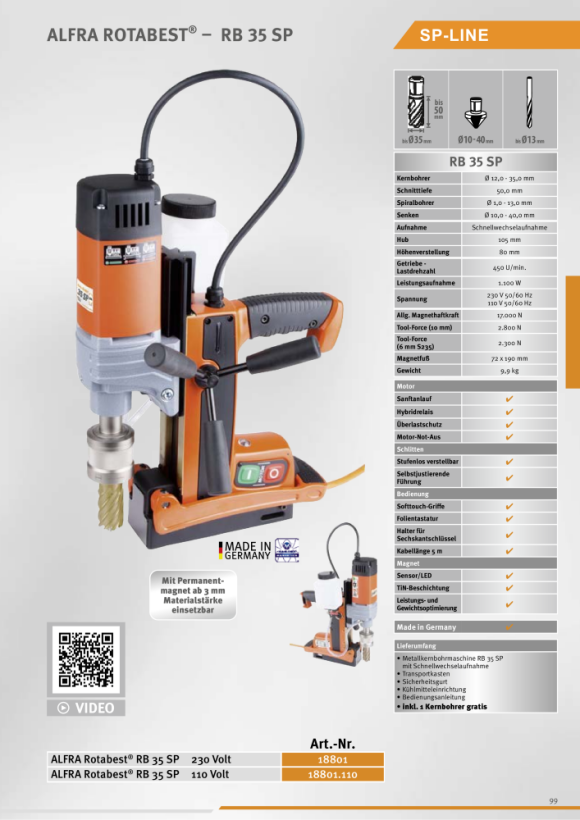 ALFRA Rotabest kernboormachine RB 35 SP 18801