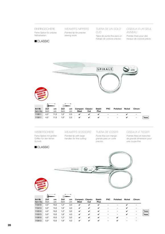 Kretzer Scheren SPIRALE Weberschere 110610