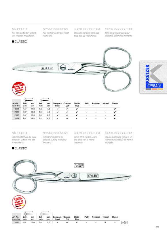 Kretzer Scheren SPIRALE Verbandschere 112313