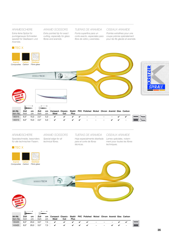 Kretzer Scheren SPIRALE Stoffschere 114325