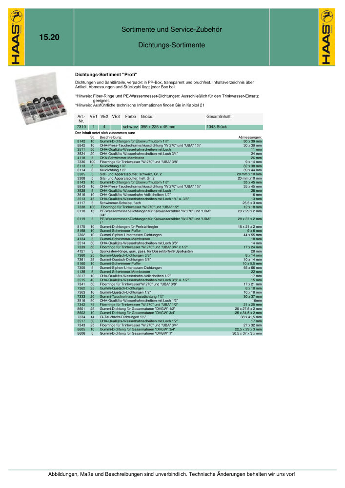 HAAS - Katalog 7.5 NR.: 20185 - Seite 258