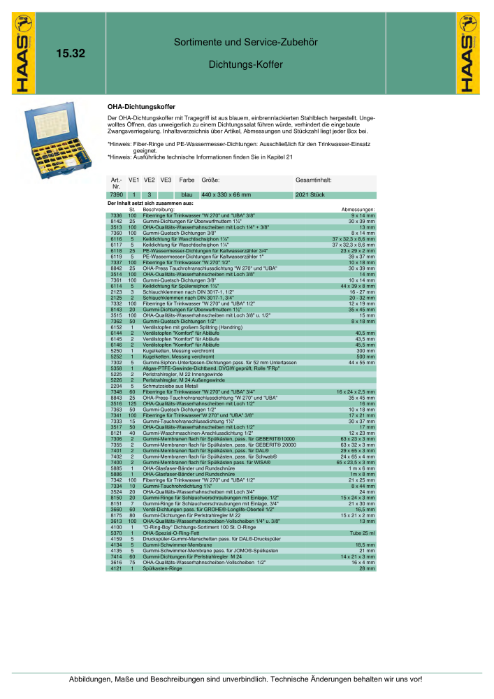 HAAS - Katalog 7.5 NR.: 20185 - Seite 270