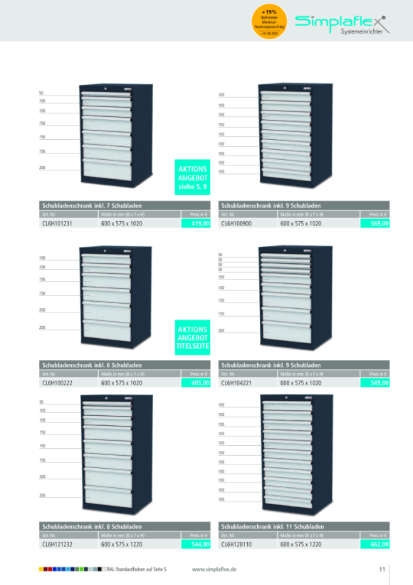 Simplaflex Schubladenschrank CL6H060500