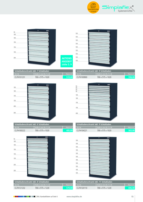 Simplaflex Schubladenschrank CL7H101231