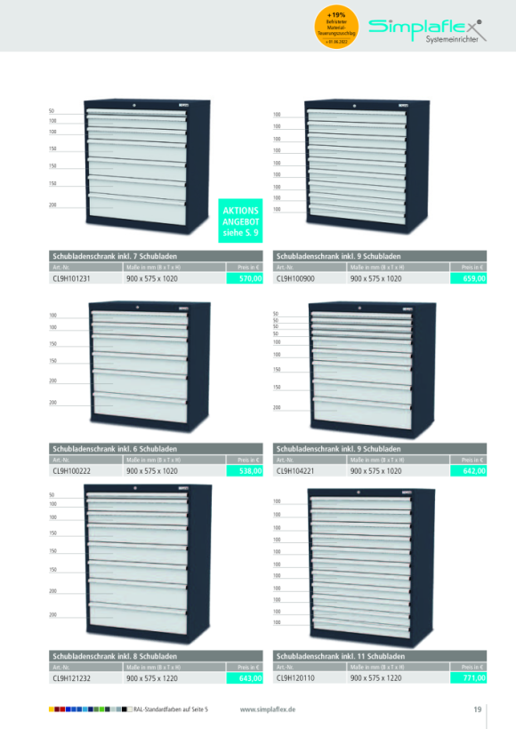 Simplaflex Schubladenschrank CL9H080700
