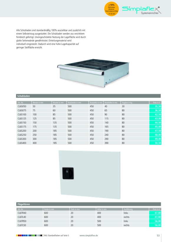 Simplaflex Schublade CL6S125