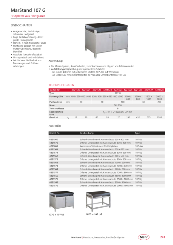 Mahr 107 Us Sicherheits-, Schrankunterbau 4221564