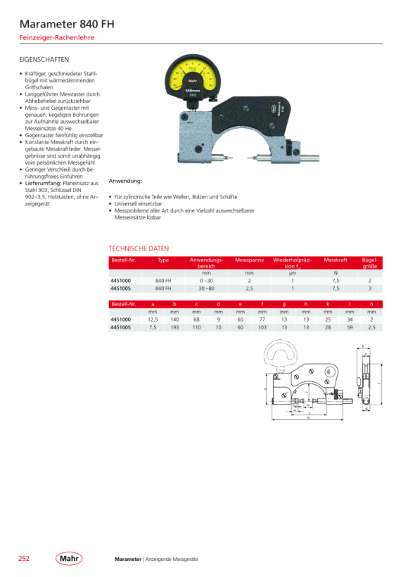 Mahr 840 Fk/3 Meßuhrhalter, für 840 F/50-100 mm 4450052