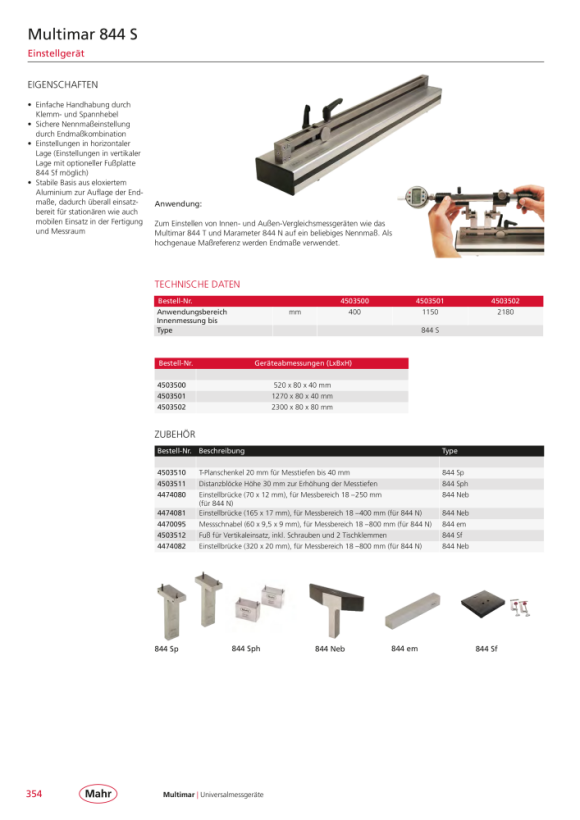 Mahr 844 S Einstellgerät, 0-1150 mm für Multimar 4503501