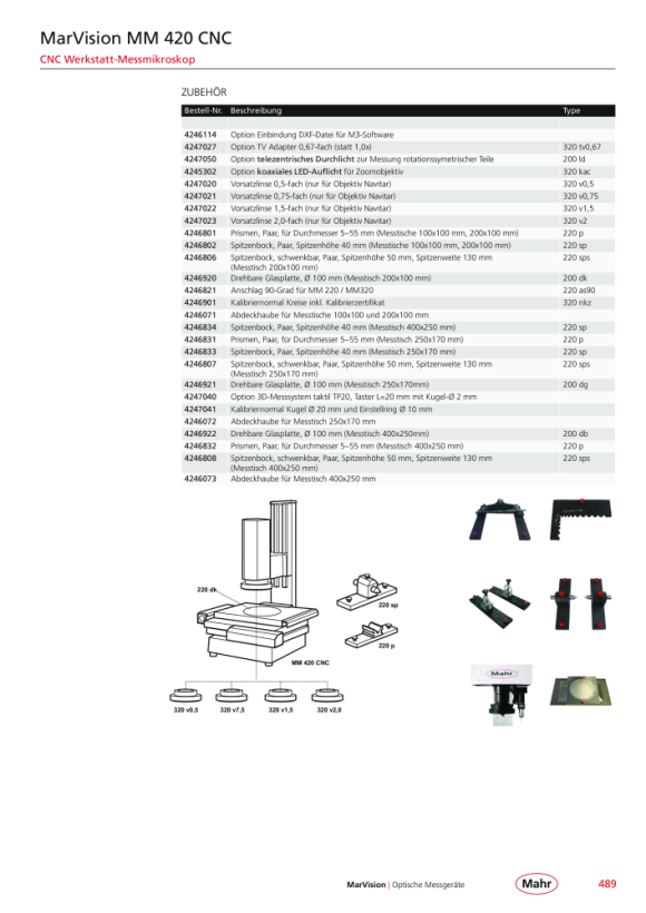 Mahr 220 p Prismen Paar 400x250 mm, 5-55mm Durchmesser 4246832