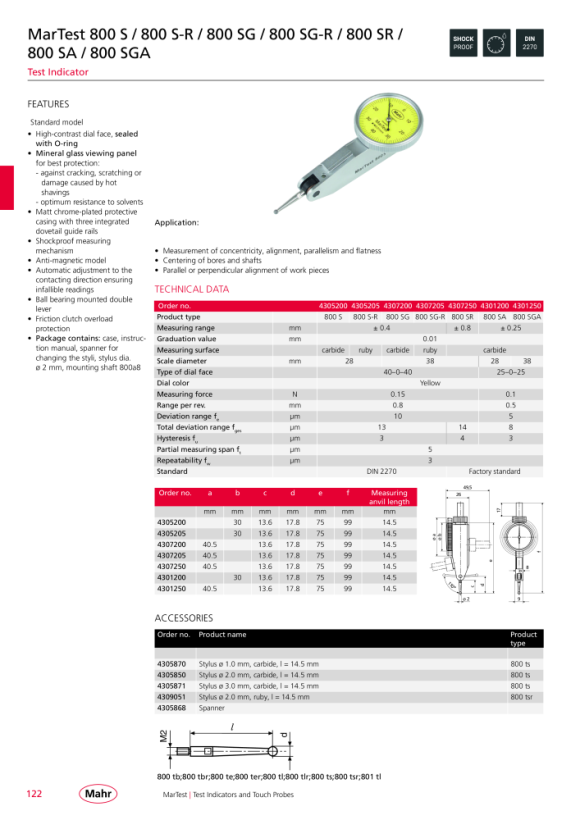 Mahr 800 SG Test indicator MarTest w.c. 4307200