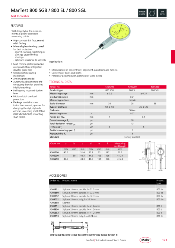 Mahr 800 SG Test indicator MarTest w.c. 4307200