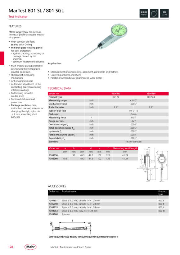 Mahr 801 SL pákový tester MarTest mK 4306950