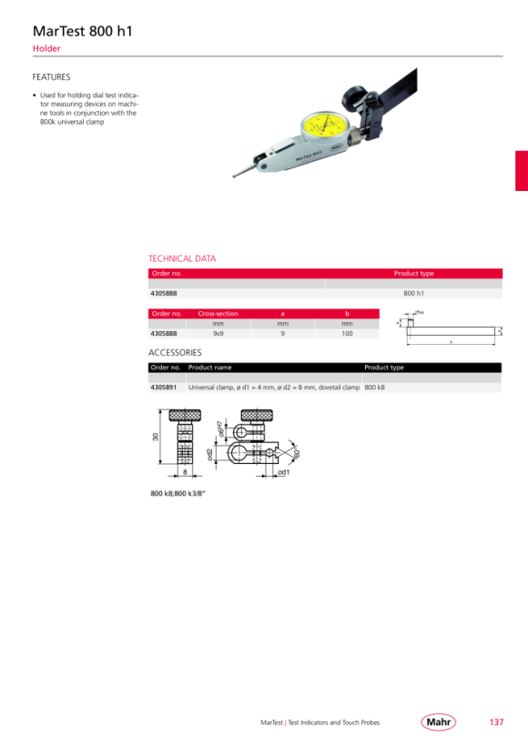 Mahr 800 a6 clamping shaft, Ø6mm 4301865