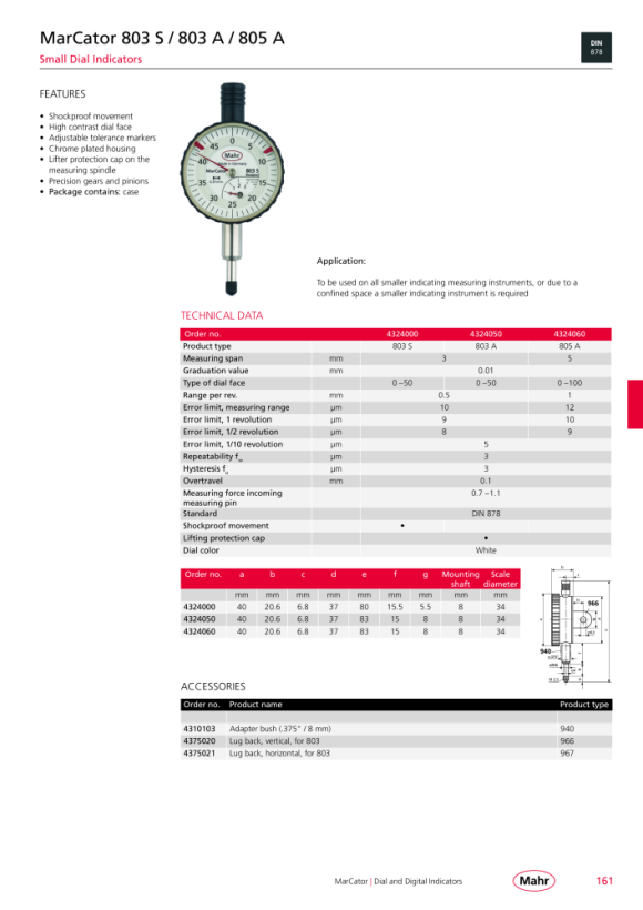 Mahr 1087 BRi Dial indicador digital 12,5 mm/0,5? ZW 0,0005 mm mK 4337664