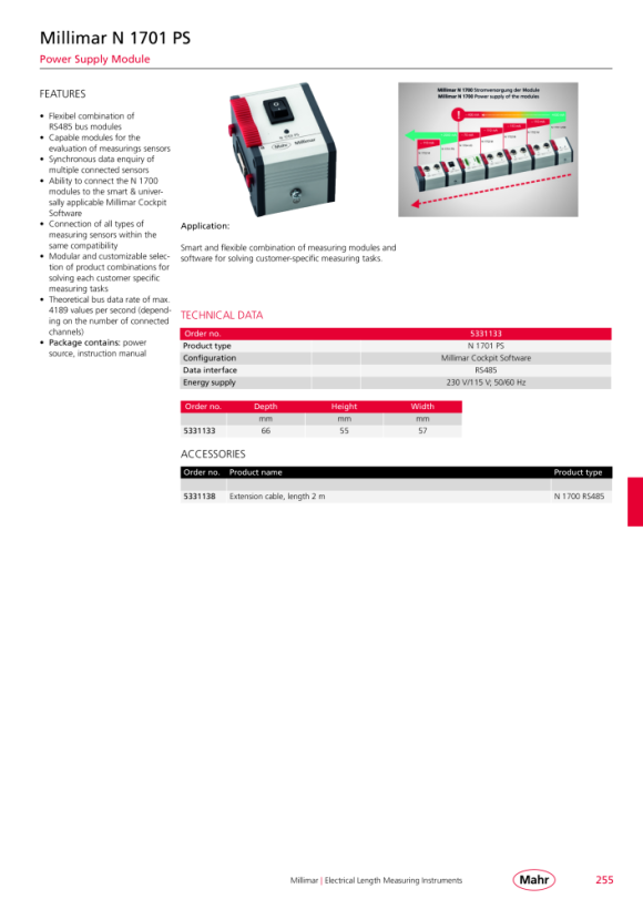 Mahr Millimar N 1701 PM-2500, modul pro 1 pneum. m??ící vybavení 5331150