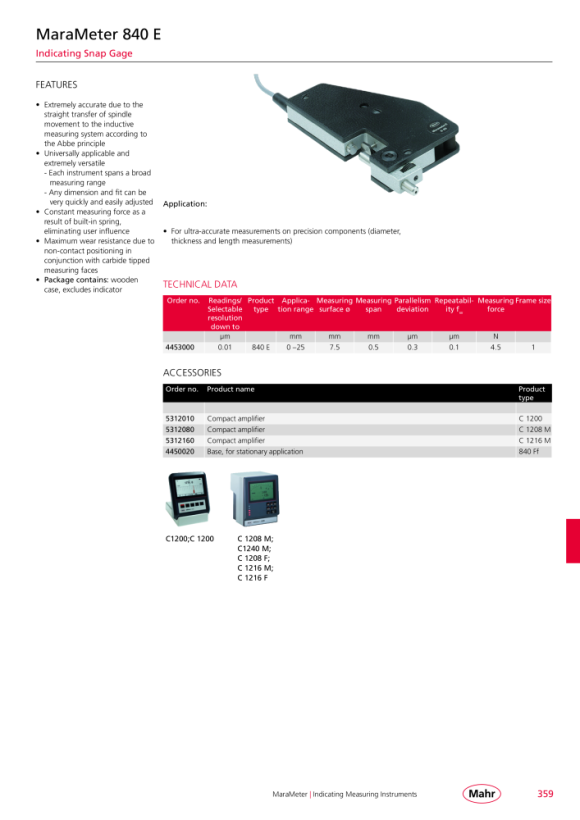 Mahr 840 FS indicador de precisión galga a presión 450-500 mm en caja mK 4455010