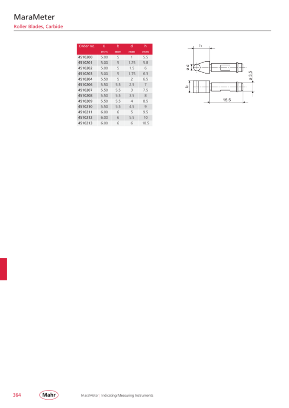 Mahr Cruzeta 853qg5, 5 slots, para faixa de medição 35-75 mm 4511027