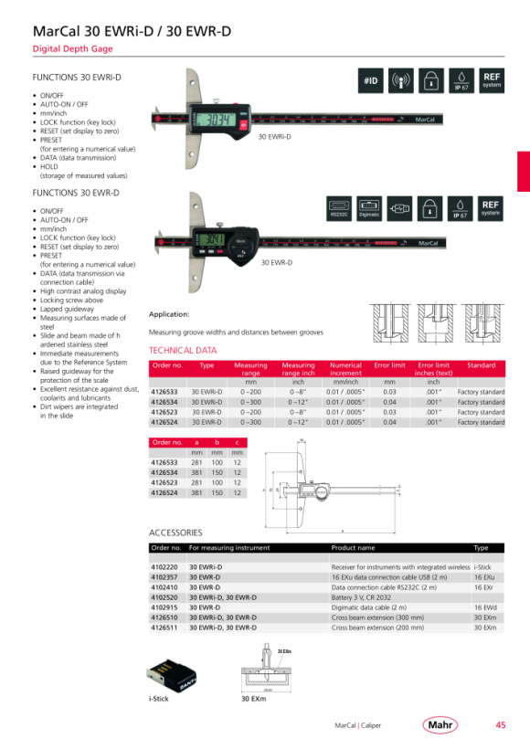 Mahr 30 EXm Measuring bridge 300mm incl. cylinder screws, w.c. 4126510