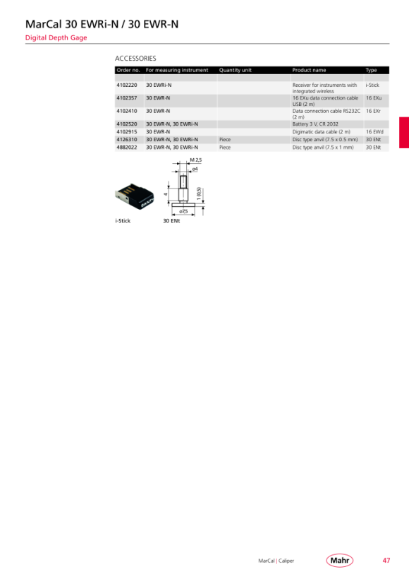 Mahr 16 EWd Cabo de conexão de dados Digimatic 4102915