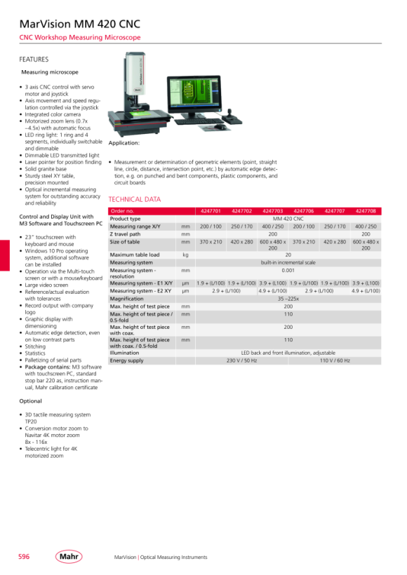 Mahr 320 tv0.67 Adaptador de TV 0,67x, (em vez de 1,0x) 4247027