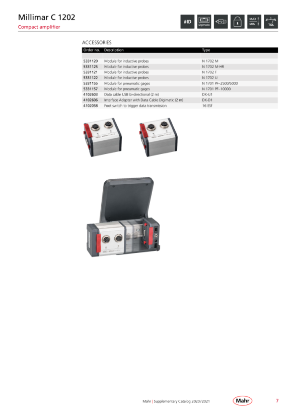 Mahr Millimar N 1701 PF-10000, module for 1 pneum. measuring equipment 5331157