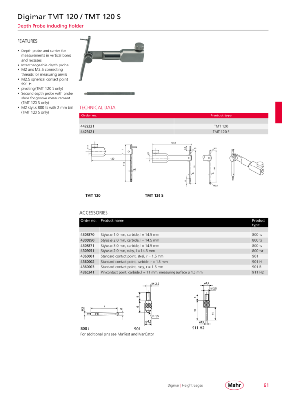 Mahr 817 h4 soporte para inserciones de medida, 817CLM/Stand K4/30.K10/100Ø8mm 4429220