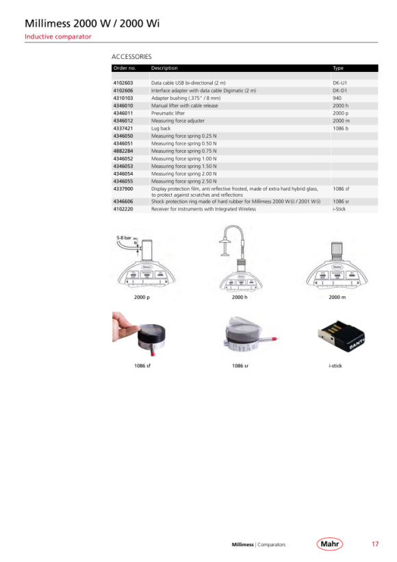 Mahr Muelle de fuerza de medición 1,0 N, para Extramess 2000/2001 4346052