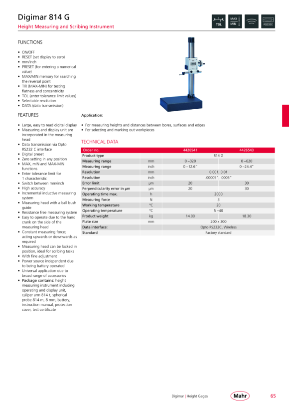 Mahr Inserto de bola 817 CI-r, bola de rubí D=4 mm 4426498