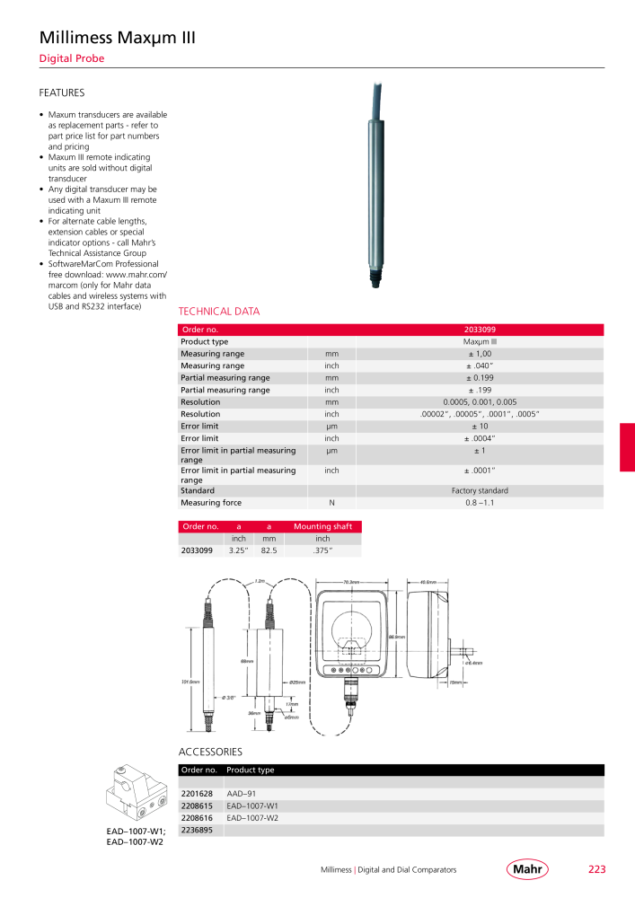 Mahr - Product Catalog NO.: 20199 - Page 227