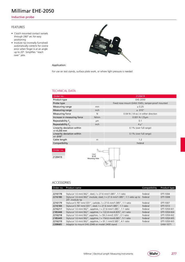 Mahr - Product Catalog NO.: 20199 - Page 281