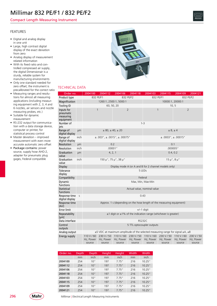 Mahr - Product Catalog NO.: 20199 - Page 300