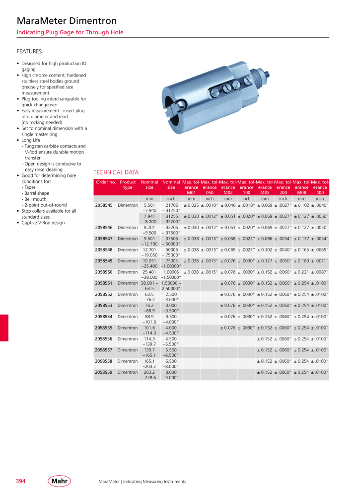 Mahr - Product Catalog Nº: 20199 - Página 398