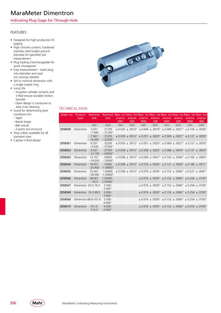 Mahr - Product Catalog NO.: 20199 - Page 400