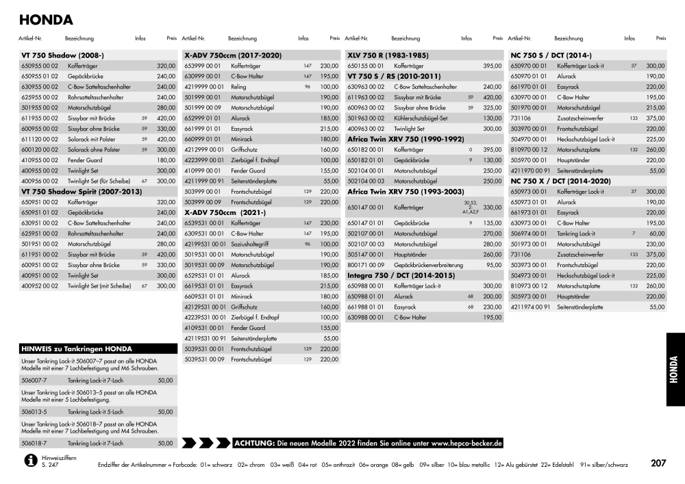 Hepco & Becker Hauptkatalog NR.: 20210 - Pagina 207