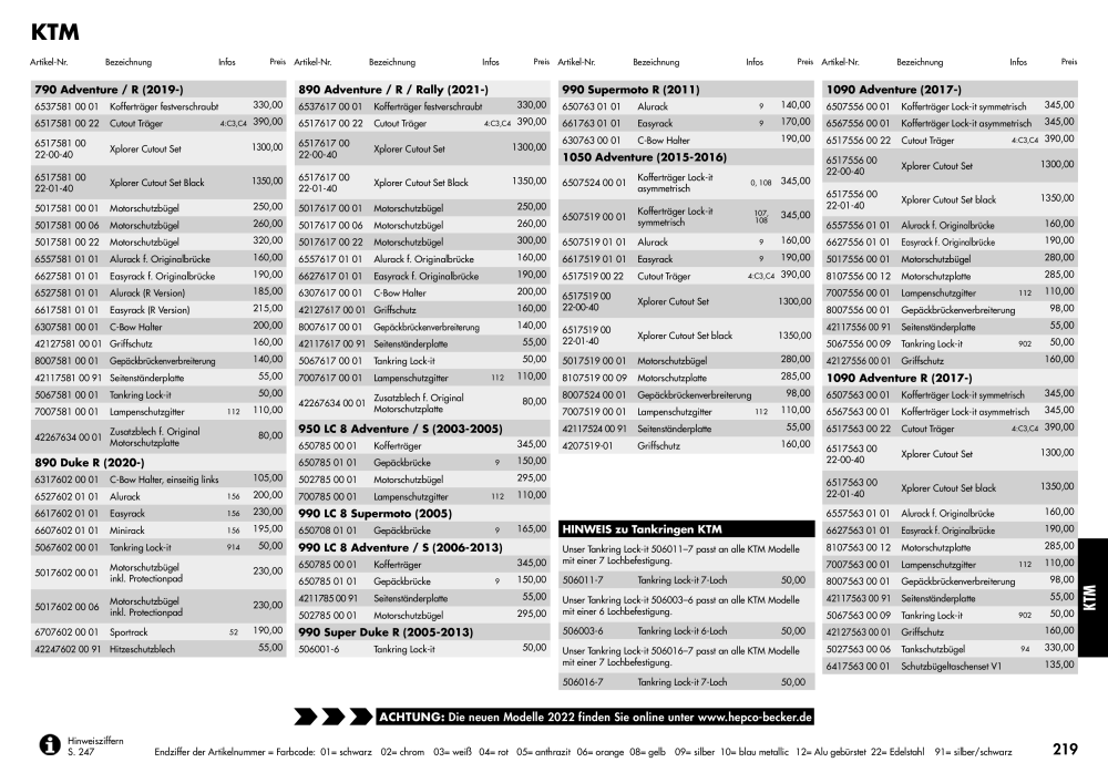 Hepco & Becker Hauptkatalog NR.: 20210 - Seite 219