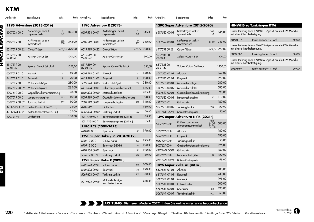 Hepco & Becker Hauptkatalog n.: 20210 - Pagina 220