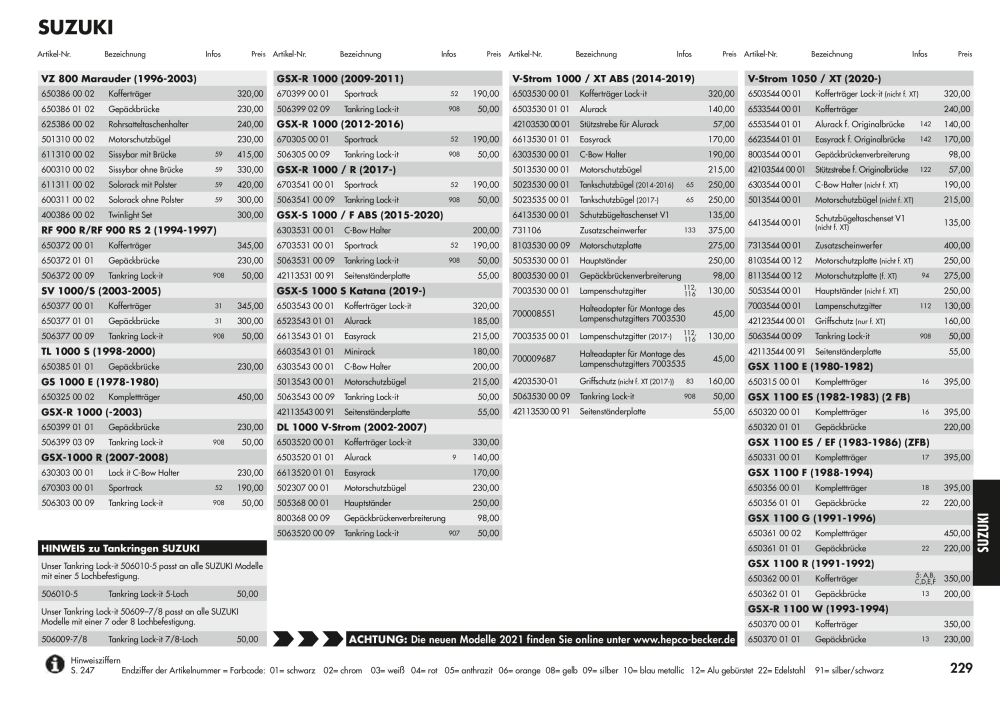 Hepco & Becker Hauptkatalog Č. 20210 - Strana 229
