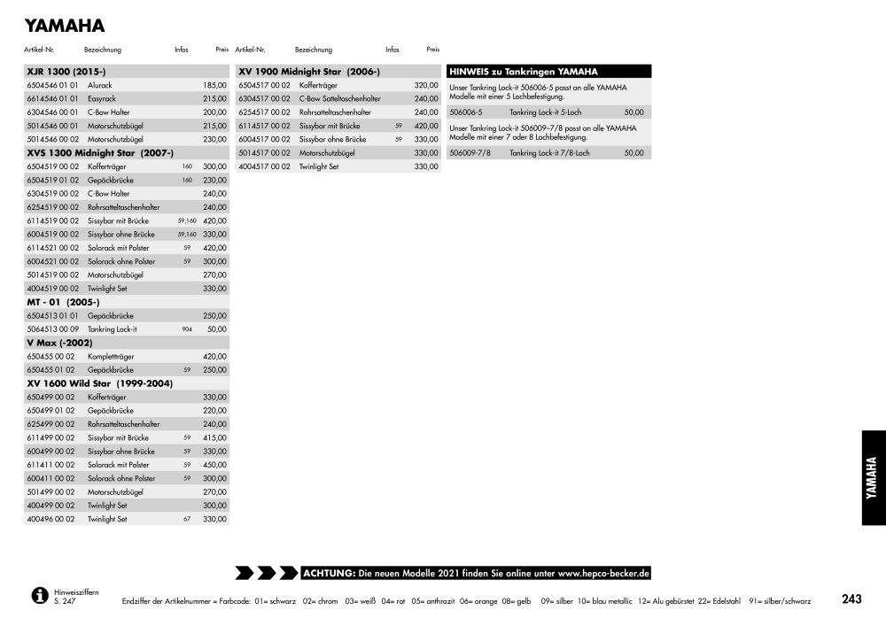 Hepco & Becker Hauptkatalog NR.: 20210 - Seite 243