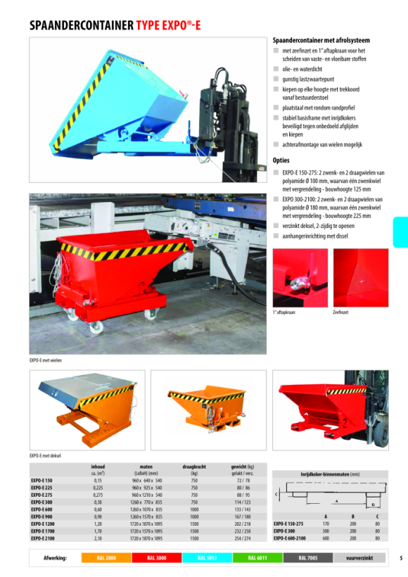 BAUER Mini frietcontainer EXPO-E 150, gelakt, RAL 2000 geel-oranje 4498-56-0000-1