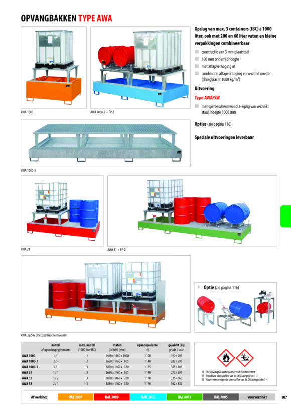 BAUER Opvangbak AWA 32, gelakt, RAL 3000 vuurrood 4402-82-0000-2