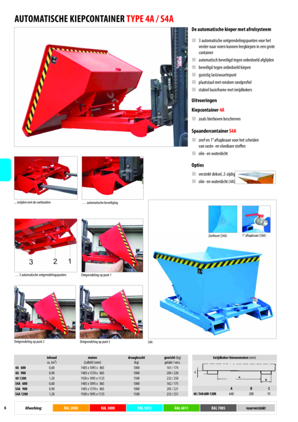 BAUER Kiepcontainer 4A 1200, thermisch verzinkt 4462-44-0000-7