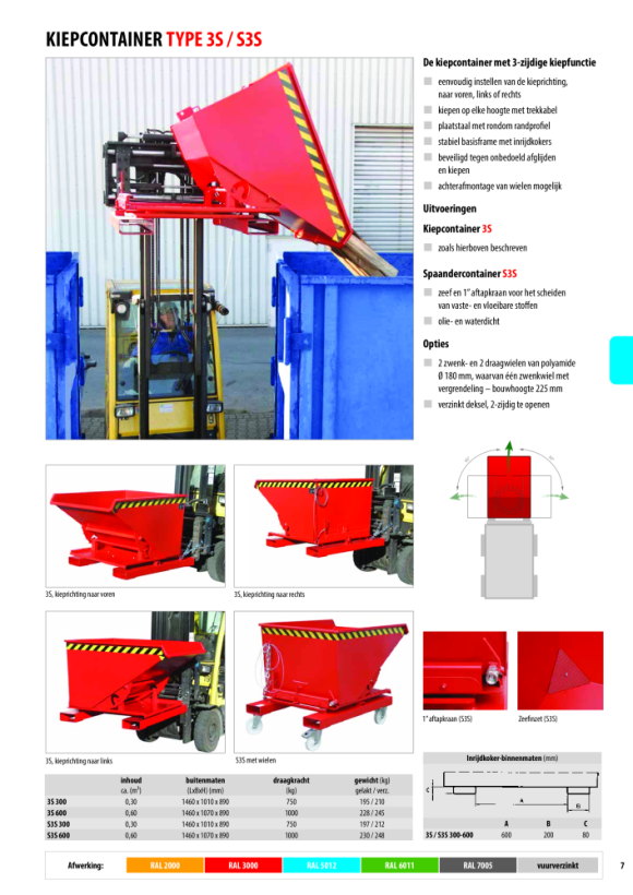 BAUER Kiepcontainer 4A 1200, gelakt, RAL 7005 Muizengrijs 4462-44-0000-5