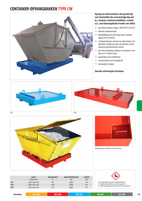 BAUER Container tray CW 2, gelakt, RAL 6011 Reseda groen 4513-02-0000-4